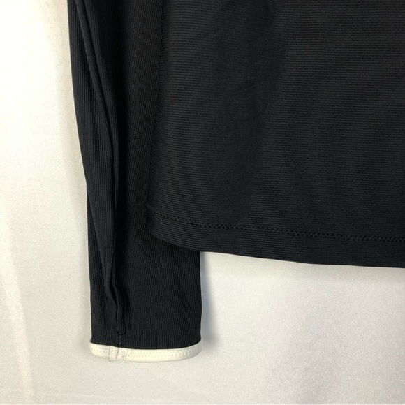 Athleta Black Cloudbreak Ribbed Rashguard Long Sleeve Swim Top L - Picture 5 of 5